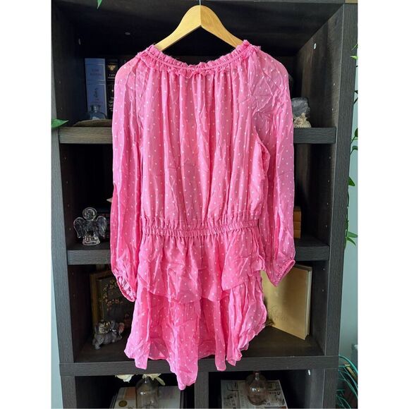 NWT LoveShackFancy Popover Dress in Hot Pink Cherry Size Small $495 MSRP - Picture 7 of 11